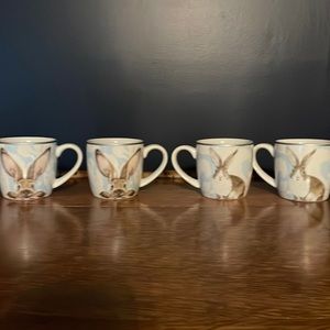 Williams-Sonoma Damask Bunny Mugs, Set of 4